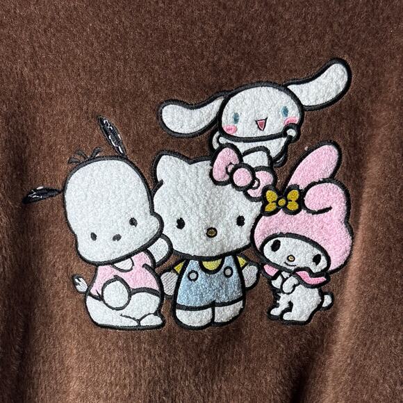 Women's Hello Kitty & Friends Graphic Cardigan - Brown - 1X - Picture 4 of 4